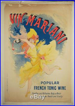 CHERET Jules AFFICHE VIN MARIANI French Tonic wine GRANDE LITHOGRAPHIE POSTER