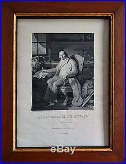 COMPAGNONNAGE Exceptionnel portrait tissé de Jacquard, 1839