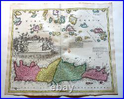 CRETE CRETA CYCLADES GRECE GREECE Vintage Map (J. B. HOMANN 1720)