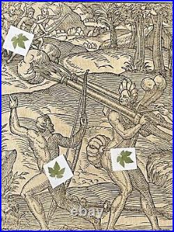 Canada bataille entre indigènes par André? Thevet 1516-1590 gravure de 1575