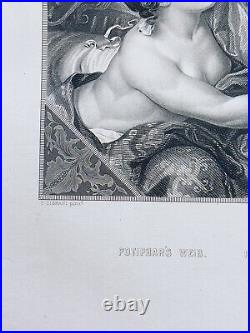 Carlo Cignani Potiphars Weib Tableau Art 1872 Antiquarische en Acier Gravure