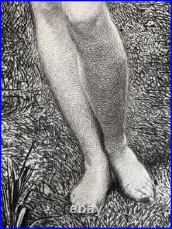 Carolus Duran gravure eau forte etching Nu Féminin Femme Nue dans la rosée
