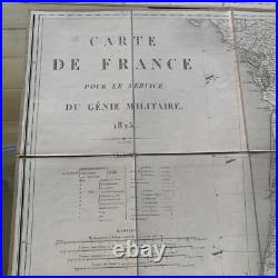 Carte De France Pour Le Service Du Genie Militaire 1825 En 4 Parties