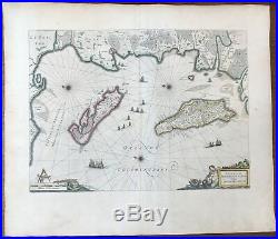 Carte Géographique XVI ème Blaeu 1645 Ile de Ré et D'Oleron La Rochelle