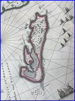 Carte Géographique XVI ème Blaeu 1645 Ile de Ré et D'Oleron La Rochelle