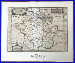Carte Géographique de La France XVIIème en coloris ancien par Jansson c. 1650