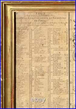 Carte Plan de Paris 1767 Chéreau Gravure originale XVIIIe Grand format 89 cm