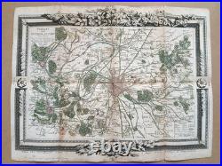 Carte ancienne 1766. Environs de Paris. Carte gravée, coloris d' époque XVIIIe