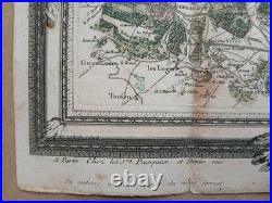 Carte ancienne 1766. Environs de Paris. Carte gravée, coloris d' époque XVIIIe
