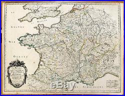 Carte ancienne ANCIENNE GAULE antique map 1651 Paris Tours Bordeaux Mayence Aix