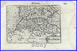 Carte ancienne ATLAS LANGENES old map 1609 BARBARIE Maroc Algérie Tunisie 641