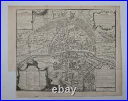 Carte ancienne Cinquième plan de la ville de Paris N. De La Mare 1705 Carte ancienne Cinquième plan de la ville de Paris N. De La Mare 1705