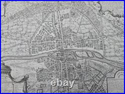 Carte ancienne Cinquième plan de la ville de Paris N. De La Mare 1705 Carte ancienne Cinquième plan de la ville de Paris N. De La Mare 1705