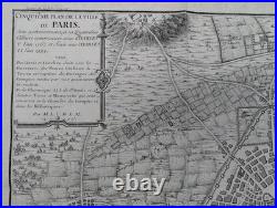 Carte ancienne Cinquième plan de la ville de Paris N. De La Mare 1705 Carte ancienne Cinquième plan de la ville de Paris N. De La Mare 1705