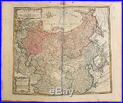 Carte ancienne HOMANN ant. Map c1775 EMPIRE RUSSE RUSSIA SIBÉRIE TARTARIE JAPON