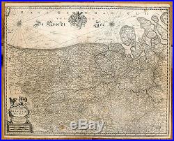 Carte ancienne HONDIUS antique map 17e FLANDRES Jansson Bruges Gand Middelburg