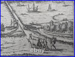 Carte ancienne Kampen (Pays-bas) Braun & Hogenberg Circa 1580