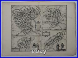 Carte ancienne Sneek, Dokkum, Sloten & Ijlst Braun & Hogenberg Circa 1580