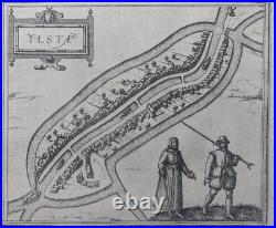 Carte ancienne Sneek, Dokkum, Sloten & Ijlst Braun & Hogenberg Circa 1580