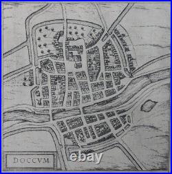 Carte ancienne Sneek, Dokkum, Sloten & Ijlst Braun & Hogenberg Circa 1580