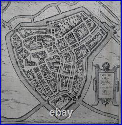 Carte ancienne Sneek, Dokkum, Sloten & Ijlst Braun & Hogenberg Circa 1580