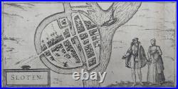 Carte ancienne Sneek, Dokkum, Sloten & Ijlst Braun & Hogenberg Circa 1580