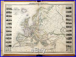 Carte ancienne VUILLEMIN antique map 1861 EUROPE EUROPA grand format