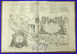 Carte du Canal Du Midi par Coronelli 1695 Toulouse Marseillan Sète Beziers 1695