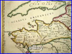 Carte geographique ancienne LA GAULE TYPUS GALLIAE VETERIS Blaeu 1660 antic map