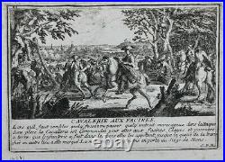 Cavalerie aux Facines NICOLAS GUERARD Gravure MILITARIA Exercices Mars 1695
