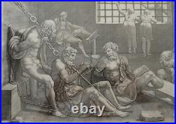 Chambre de torture- Eau forte 16ème monogrammée IR