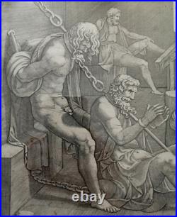 Chambre de torture- Eau forte 16ème monogrammée IR