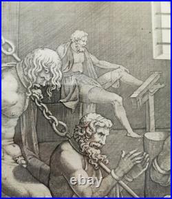 Chambre de torture- Eau forte 16ème monogrammée IR