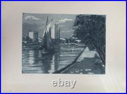 Charles Betout (1869-1945) Aquatinte Gravure La Rochelle Vers 1930 (150)