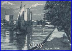 Charles Betout (1869-1945) Aquatinte Gravure La Rochelle Vers 1930 (150)