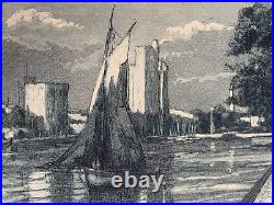 Charles Betout (1869-1945) Aquatinte Gravure La Rochelle Vers 1930 (150)