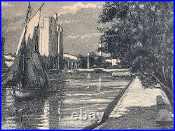 Charles Betout (1869-1945) Aquatinte Gravure La Rochelle Vers 1930 (150)