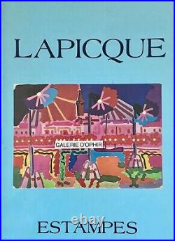 Charles LAPICQUE Estampe originale Lithographie Les Oliviers