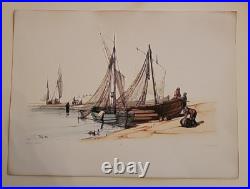 Charles MOZIN Marine Collection de 3 ithographies originales Vers 1860