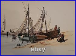 Charles MOZIN Marine Collection de 3 ithographies originales Vers 1860