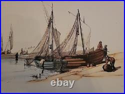 Charles MOZIN Marine Collection de 3 ithographies originales Vers 1860