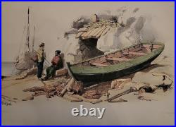 Charles MOZIN Marine Collection de 3 ithographies originales Vers 1860