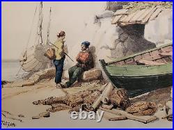 Charles MOZIN Marine Collection de 3 ithographies originales Vers 1860