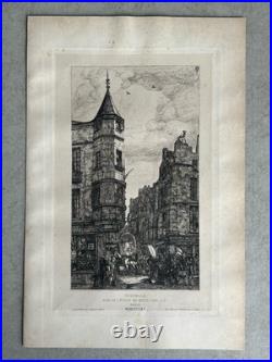 Charles Meryon Gravure Eau Forte Etching Tourelle Rue De L'école Médecine 1861