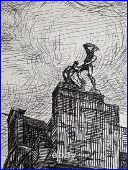 Charles Meryon Gravure Eau Forte Etching Tourelle Rue De L'école Médecine 1861