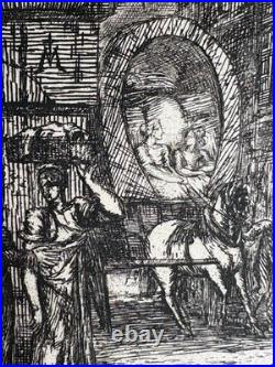 Charles Meryon Gravure Eau Forte Etching Tourelle Rue De L'école Médecine 1861