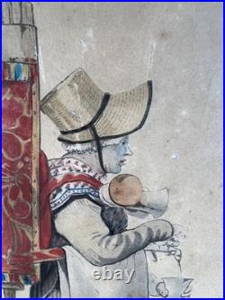 Charles Vernet La Marchande de Coco Antique French Engraving c. 1810 Debucour