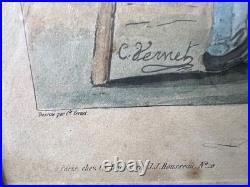 Charles Vernet La Marchande de Coco Antique French Engraving c. 1810 Debucour