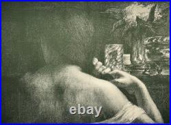 Chevelure JULES FLANDRIN Estampe Moderne LITHOGRAPHIE Baudelaire 1898