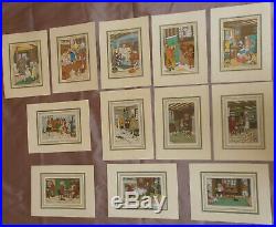 Collection 12 lithographies signées illustrateur Harry ELIOTT 1882 1959